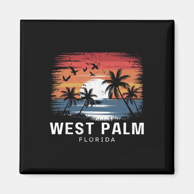 West Palm Beach Florida Surfen Surfer  Magnet (Vorne)