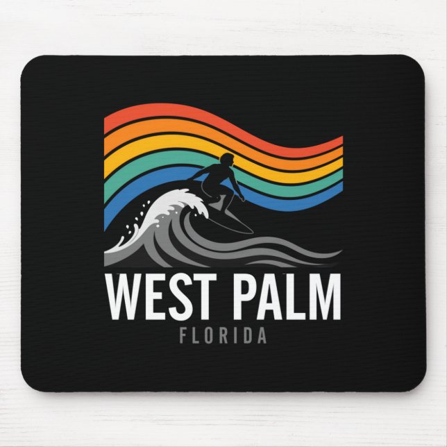 West Palm Beach Florida Surfer Surfen Männer Mousepad (Vorne)