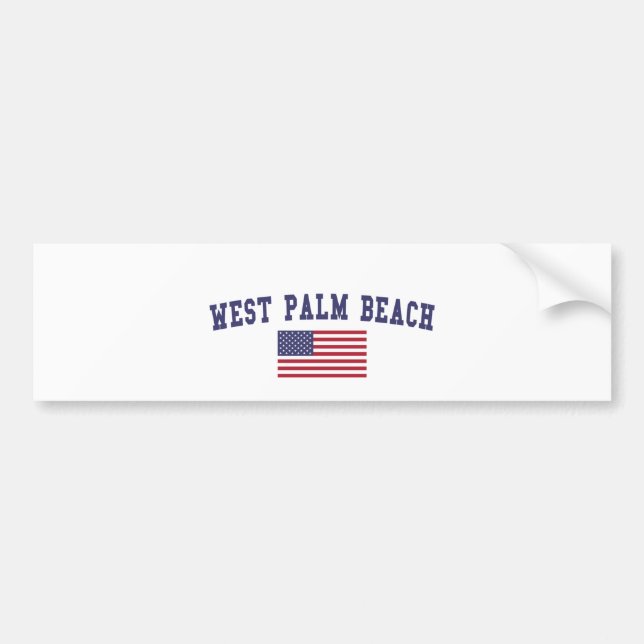 West Palm Beach US-Flagge Autoaufkleber (Vorne)