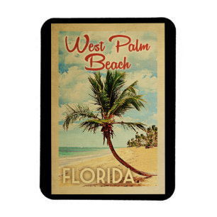 West- Palm BeachPalme-Vintage Reise Magnet