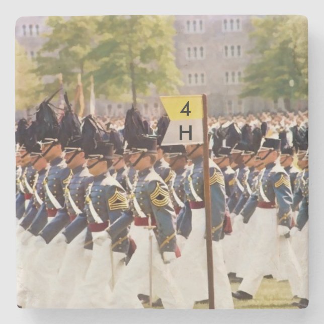 West Point-Kadett-kundengerechter Text Steinuntersetzer (Vorderseite)