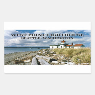 West Point Lighthouse, Seattle Washington Rechteckiger Aufkleber