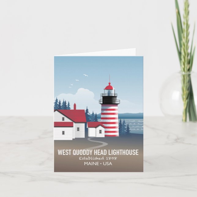 West Quoddy Head Leuchtturm Karte (Vorderseite)