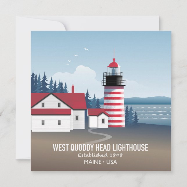 West Quoddy Head Leuchtturm Karte (Vorderseite)
