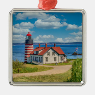 West Quoddy Head Leuchtturm, Lubec, Maine Ornament Aus Metall