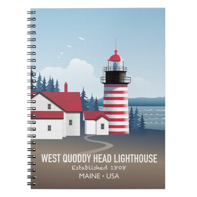 West Quoddy Head Leuchtturm Notizblock (Vorderseite)
