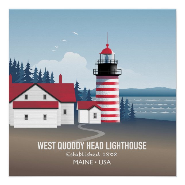 West Quoddy Head Leuchtturm Poster (Vorderseite)
