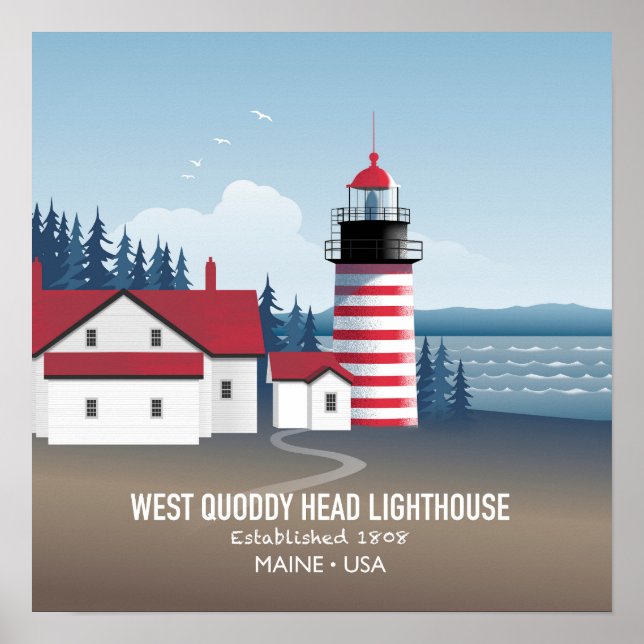 West Quoddy Head Leuchtturm Poster (Vorne)
