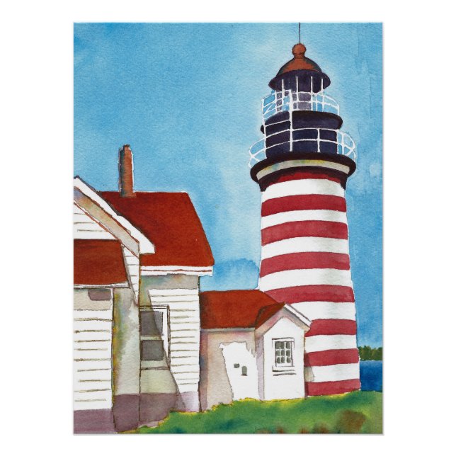West Quoddy Head Lighthouse 20"x26,67Glossy Poster (Vorderseite)