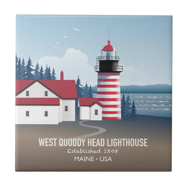 West Quoddy Head Lighthouse Fliese (Vorderseite)