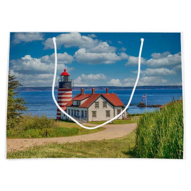 West Quoddy Head Lighthouse, Lubec, Maine Große Geschenktüte (Vorderseite)