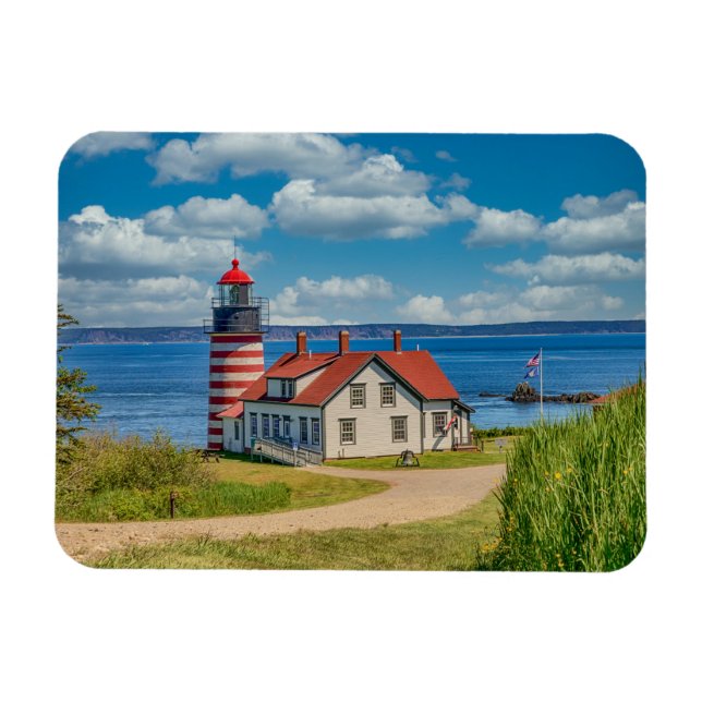 West Quoddy Head Lighthouse, Lubec, Maine Magnet (Horizontal)