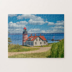 West Quoddy Head Lighthouse, Lubec, Maine Puzzle