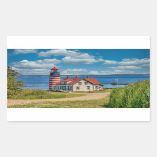 West Quoddy Head Lighthouse, Lubec, Maine Rechteckiger Aufkleber