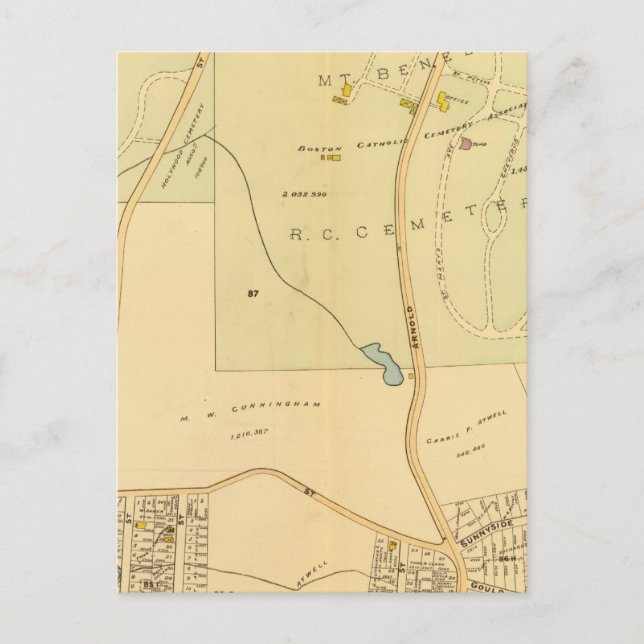 West Roxbury, Massachusetts 3 Postkarte (Vorderseite)