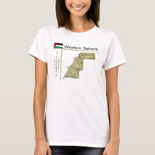 West-Sahara-Karte + Flagge + Titel T-Shirt