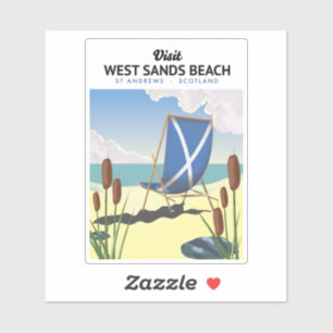 West Sands Beach, St Andrews Scotland Aufkleber