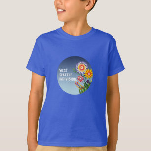 West Seattle Indivisible Kinder Blaues Blumen T-Sh T-Shirt