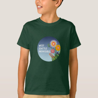 West Seattle Indivisible Kinder GreenFlower T-Shir T-Shirt