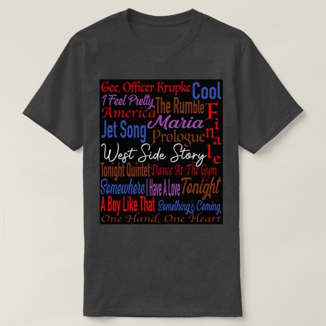 West Side Story Song Titles T-Shirt (Design vorne)