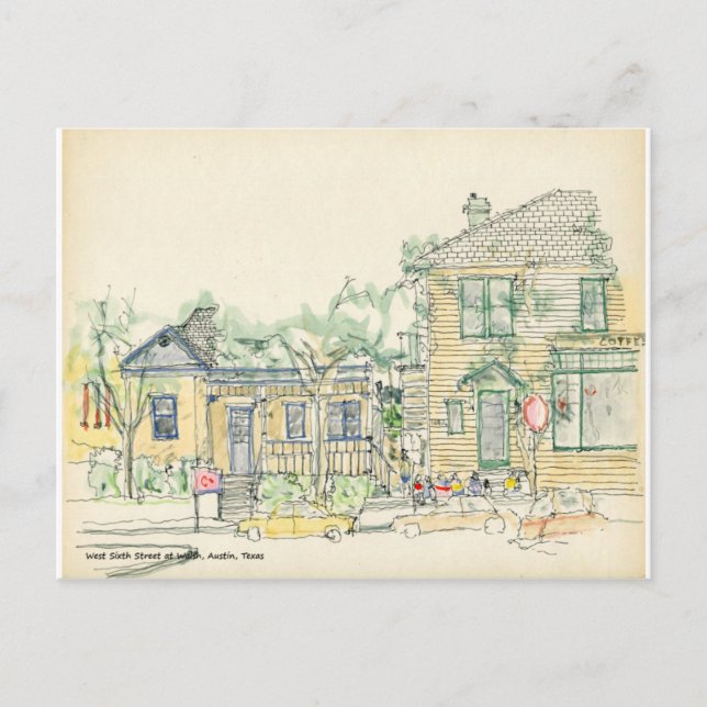 West Sixth Street in Walsh, Austin, Texas Postkarte (Vorderseite)