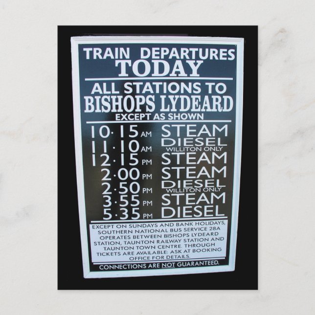 West Somerset Bahn, Bahnhof Minehead Postkarte (Vorderseite)