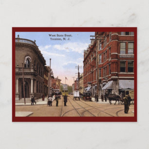 West Staat St., Trenton NJ 1915 Vintag Postkarte