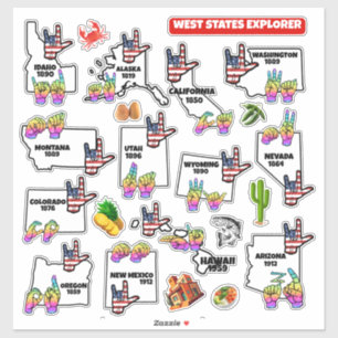 West States Explorer — Bildungsetikett Aufkleber