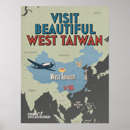 West Taiwan Map Poster 18" x 24"