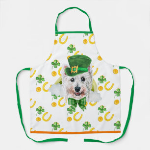 West Terrier Holiday Decor St Patrick's Day Dog Schürze