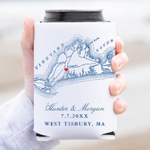 West Tisbury Map Elegant Navy Blue Gastgeschenk Ho Dosenkühler