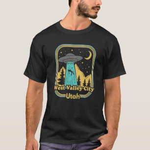 West Valley City Utah Ufo Alien 80er Retro Staat P T-Shirt