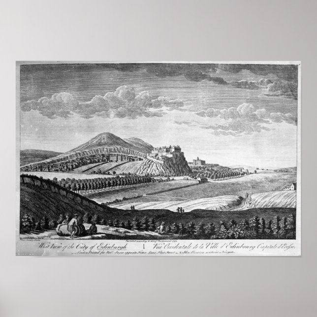 West View of the City of Edinburgh, 1753 Poster (Vorne)