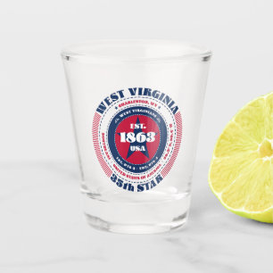 West Virginia 35. Star Patriotic Shot Glas