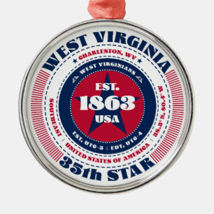 West Virginia 35. State Weihnachtsschmuck