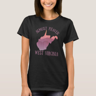 West Virginia Almost Heaven Staat Karte Wv Gebirge T-Shirt