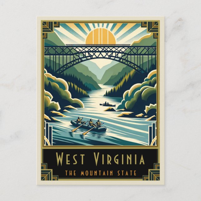 West Virginia | Art Deco Postkarte (Vorderseite)