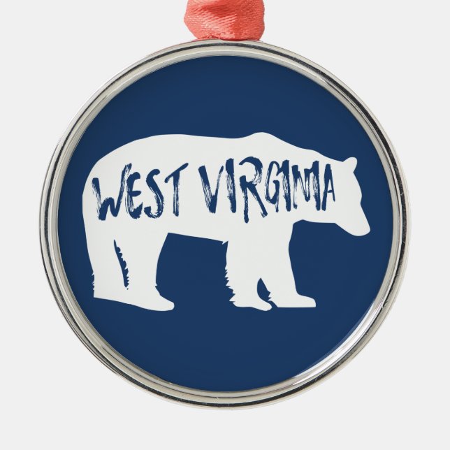 West Virginia Bear Ornament Aus Metall (Vorne)