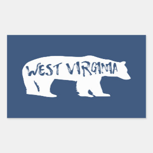 West Virginia Bear Rechteckiger Aufkleber