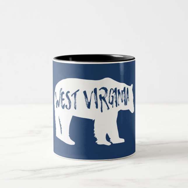 West Virginia Bear Zweifarbige Tasse (Mittel)