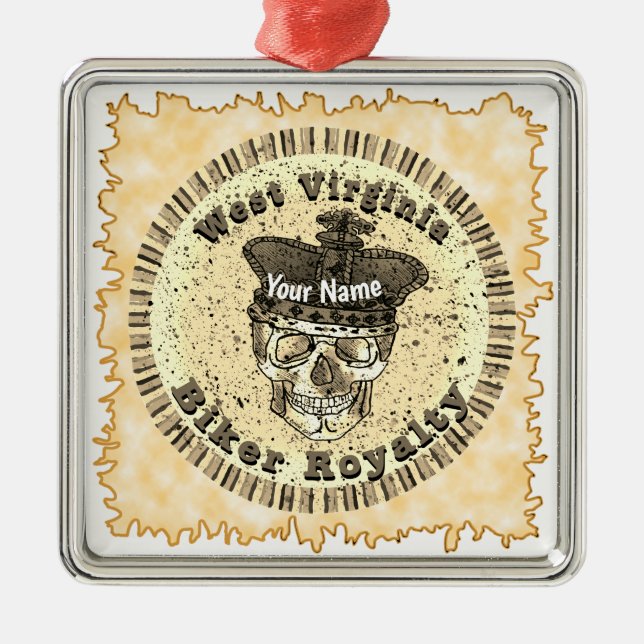 West Virginia Biker  Ornament Aus Metall (Vorne)