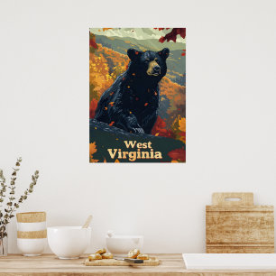 West Virginia Black Bear Poster