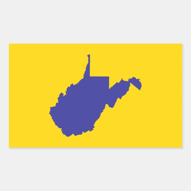 West Virginia Blue und Gold Rechteckiger Aufkleber (Vorderseite)