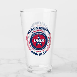 West Virginia Circular Typografy Design Glas