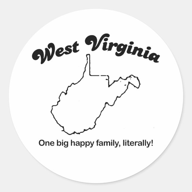 West Virginia - Eine große Familie buchstäblich Runder Aufkleber (Vorderseite)