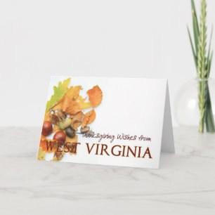 West Virginia Erntedank Card Feiertagskarte