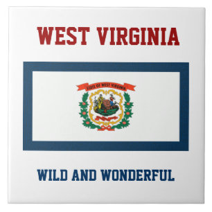 West Virginia Fahne, mit einem Aufdruck versehen Fliese