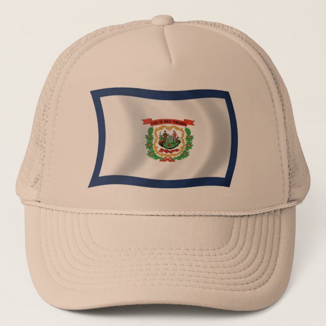 West Virginia Flag Hat Truckerkappe (Vorderseite)