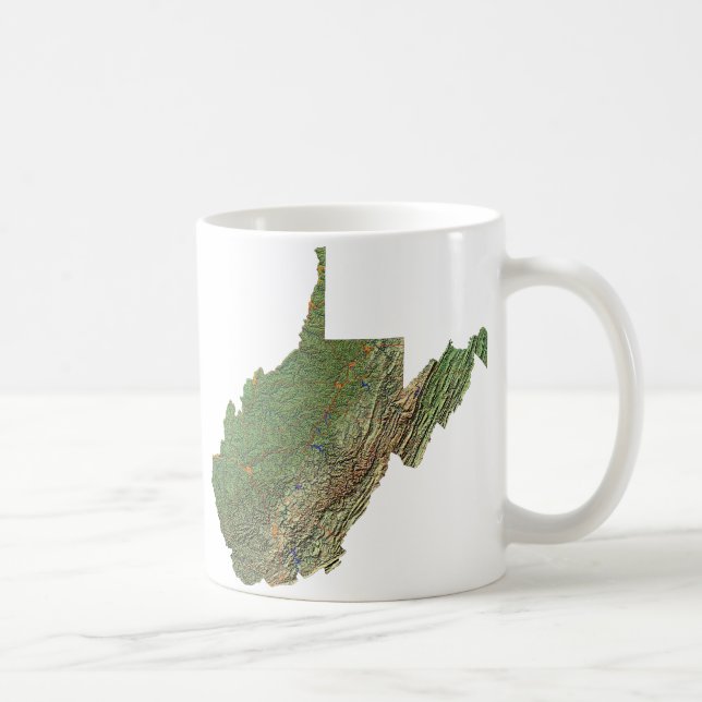West Virginia Flag + Karte Tasse (Rechts)