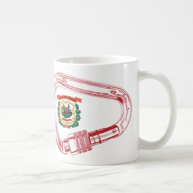 West Virginia Flag Klettersteig Carabiner Kaffeetasse (Rechts)